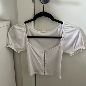 Aritzia (Wilfred free) white crop top